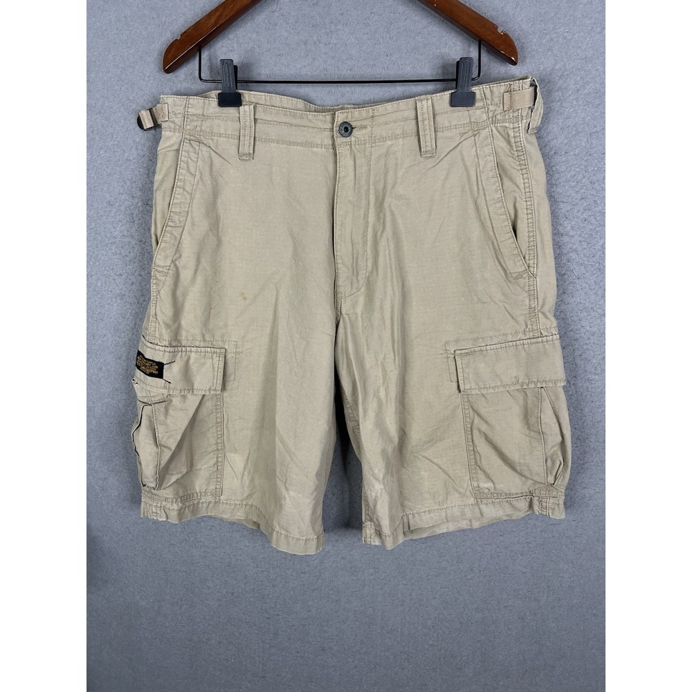 Vtg Polo Jeans Co. Ralph Lauren Military Surplus Cargo Shorts Khaki Men's 34